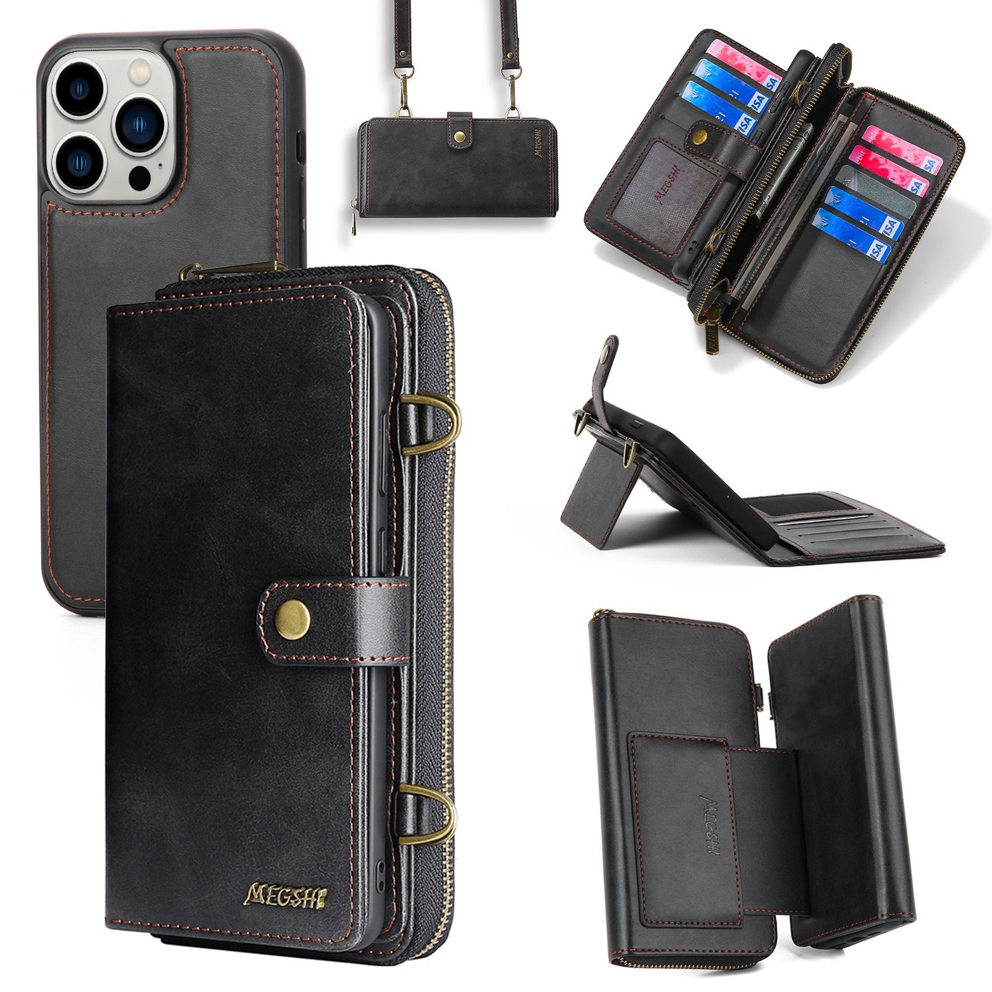 iPhone Diagonal Cross Multifunctional Wallet Cas