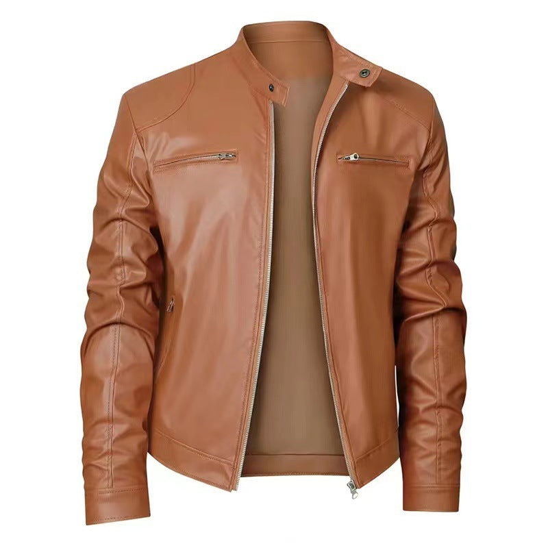 Gentleman's Leather Zipper Cardigan Jacket