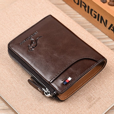 Leather Fashion Short Desigh Zipper Card Holder Purse Solid Coin Pocket