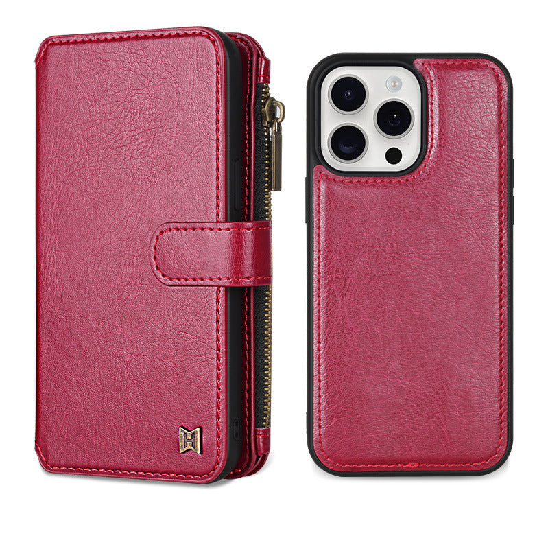 iPhone Multifunctional Wallet Leather Detachable Magnetic Protective Case