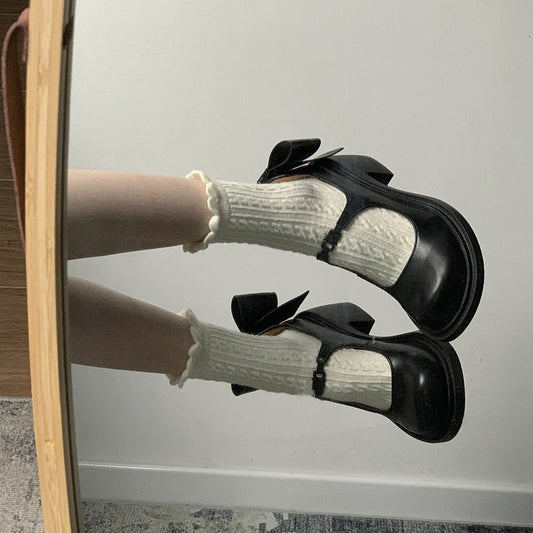 Chunky Heel Leather Shoes