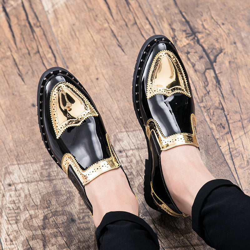 Casual Bright Pointed Toe British Leather Shoes