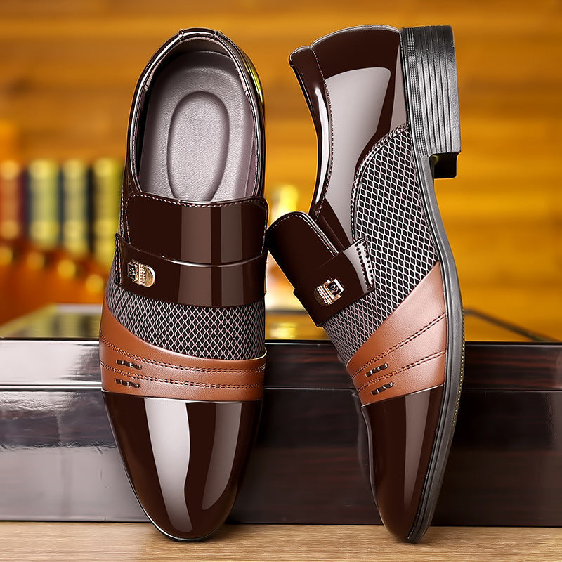 Leather Business and Casual Fashion Patchwork Shoes