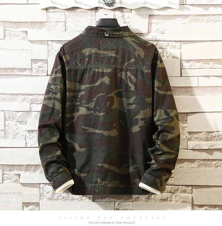 Camouflage Fashion Denim Masculine Jeans Jacket