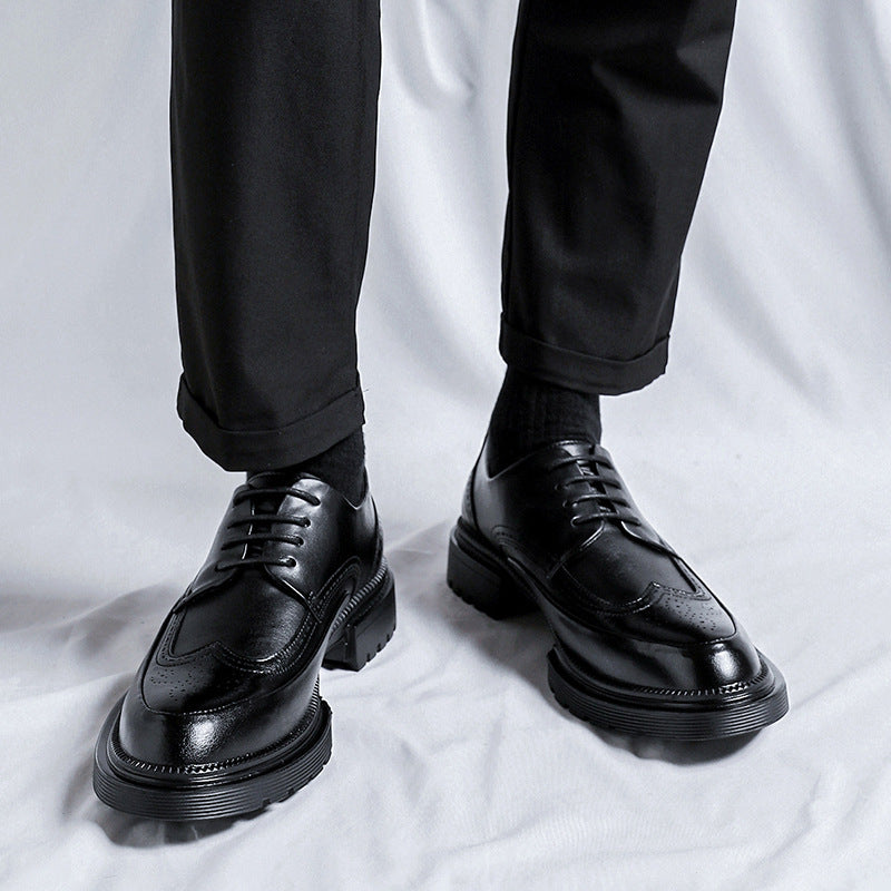 Casual Brogue Platform Leather Shoes
