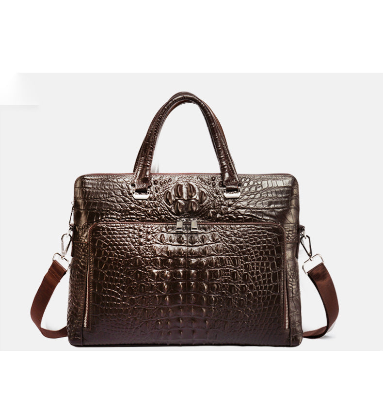Genuine Leather Crocodile Designs Laptop Business Handbags