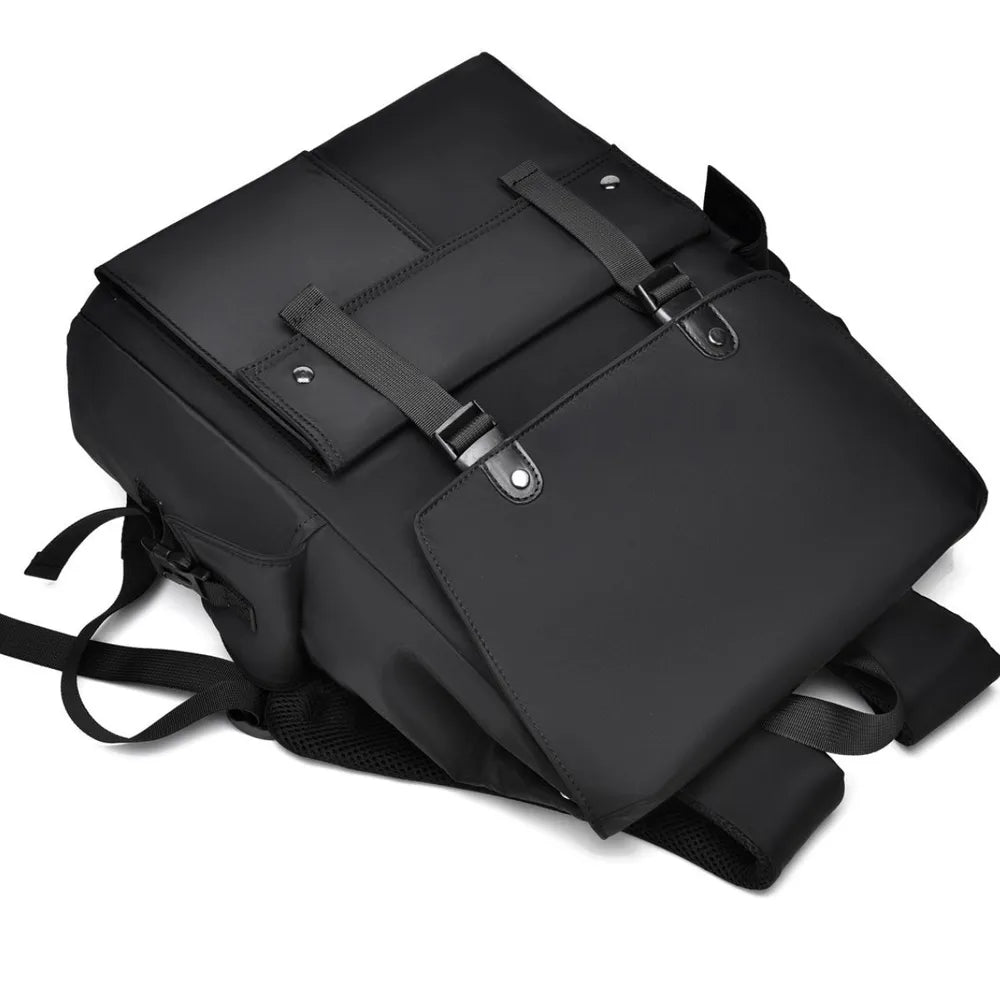 Multi-Pockets Leather Adjustable Backpack