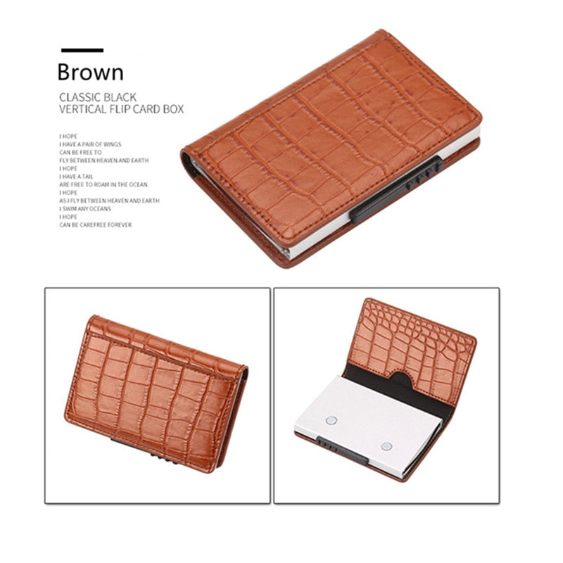 RFID Blocking Leather Card Holder Credit Card Wallet