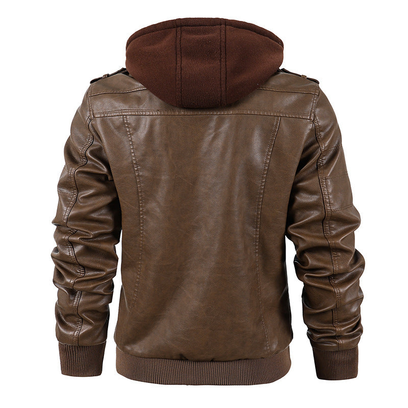 Motorcycle Leather Jacket Stand Collar