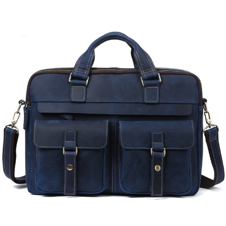 Genuine Leather Retro Business 15.6-inch Laptop Bag