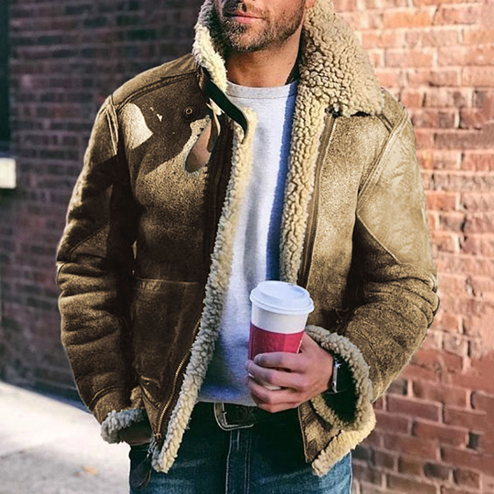 Faux Leather Velvet Jacket
