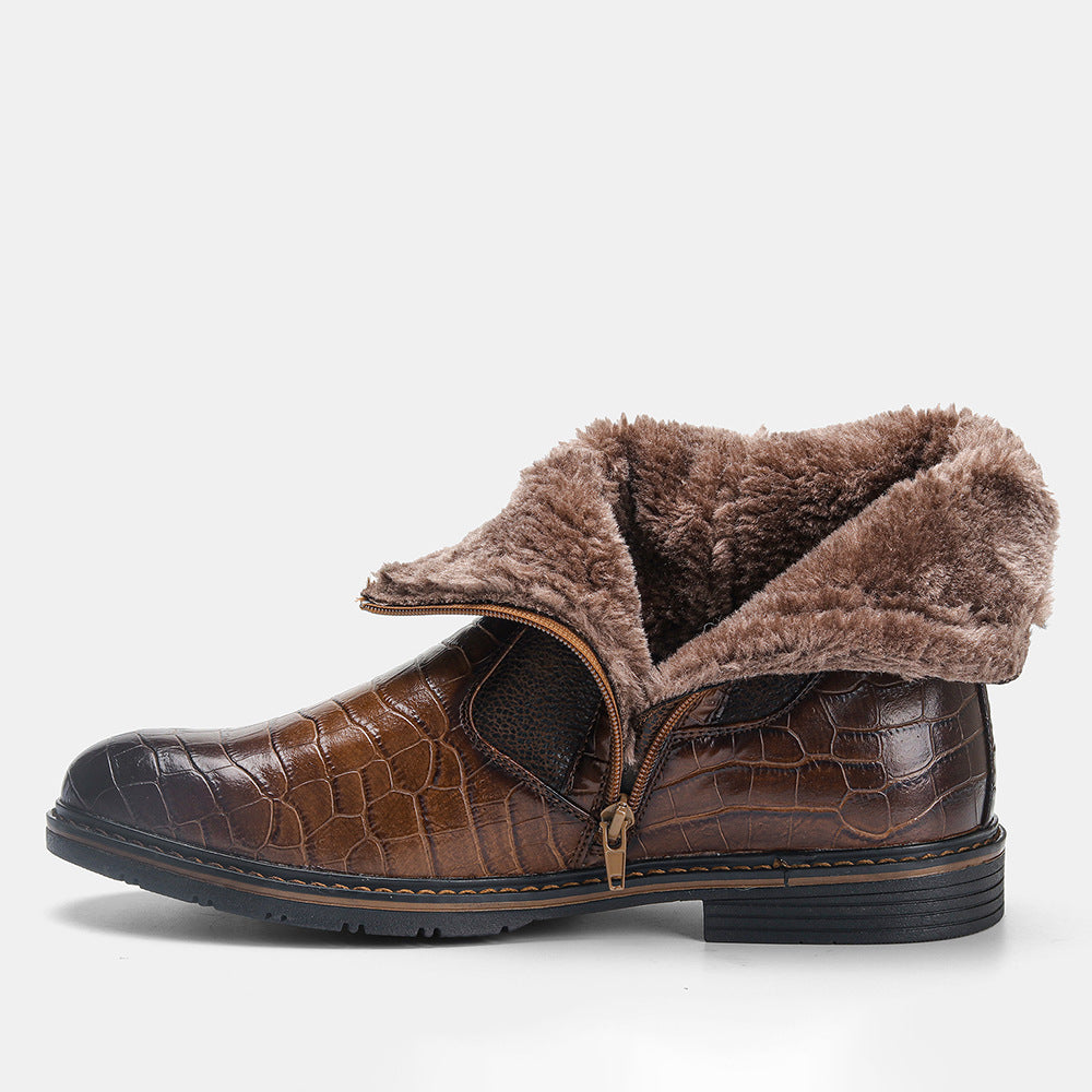 Leather Winter Warm High Boots Shoes