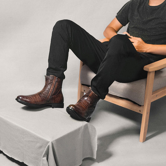 Leather Winter Warm High Boots Shoes