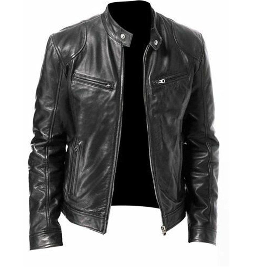 Gentleman's Leather Zipper Cardigan Jacket