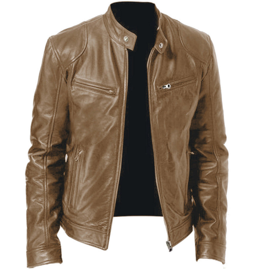 Gentleman's Leather Zipper Cardigan Jacket