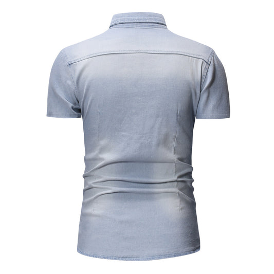 Denim Short-Sleeved Shirt