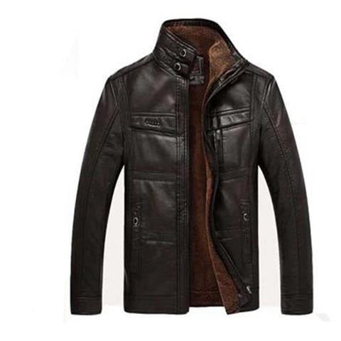 Leather Oblique Zipper Biker Jacket