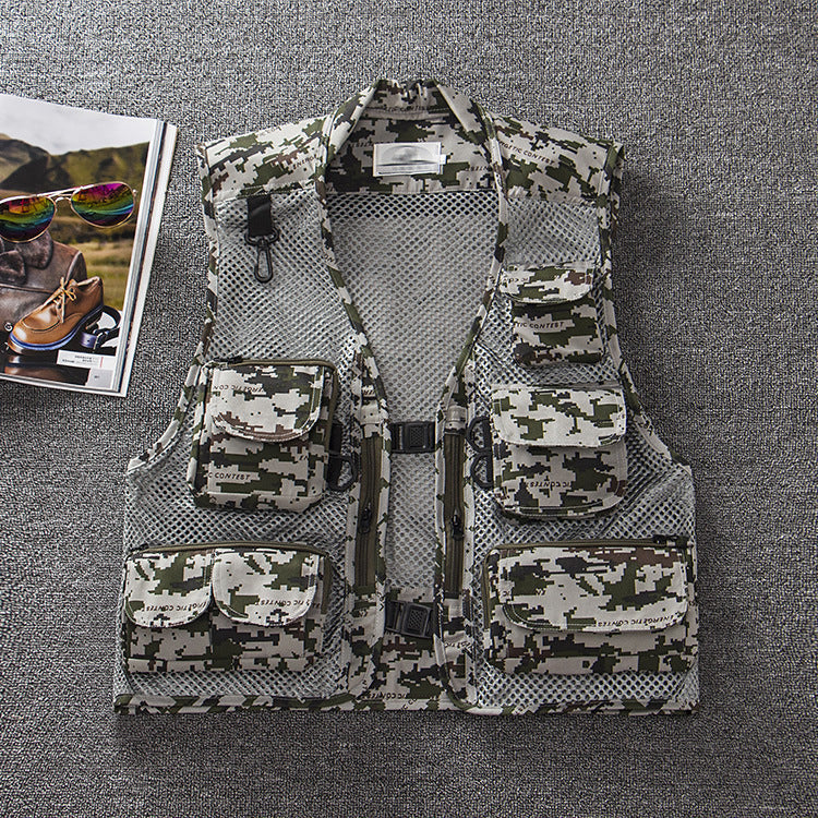 Outdoor Men's Camouflage Mesh Vest Photography Vest Quick-Drying Vest
