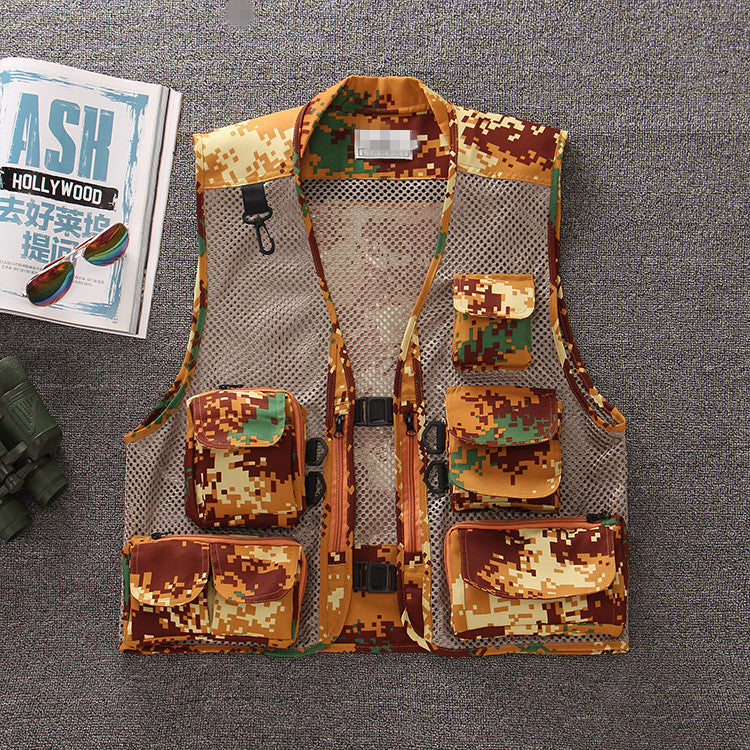 Outdoor Men's Camouflage Mesh Vest Photography Vest Quick-Drying Vest