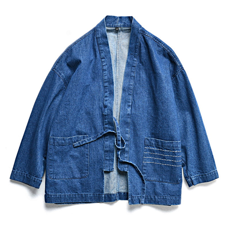 Herringbone Denim Robe Loose Jacket