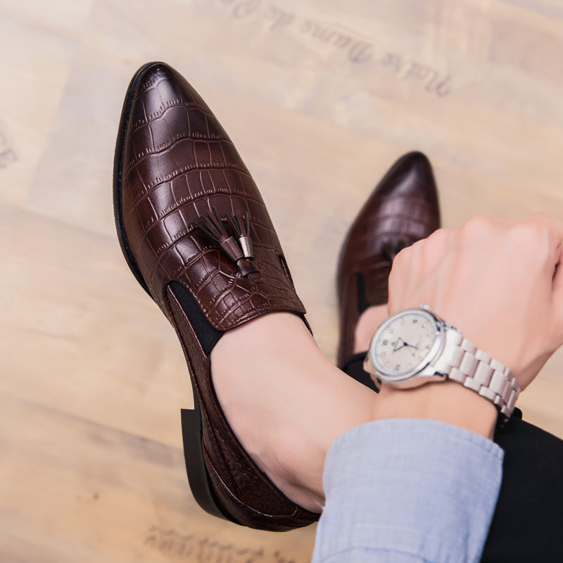 Pointed Leather Casual Shoes