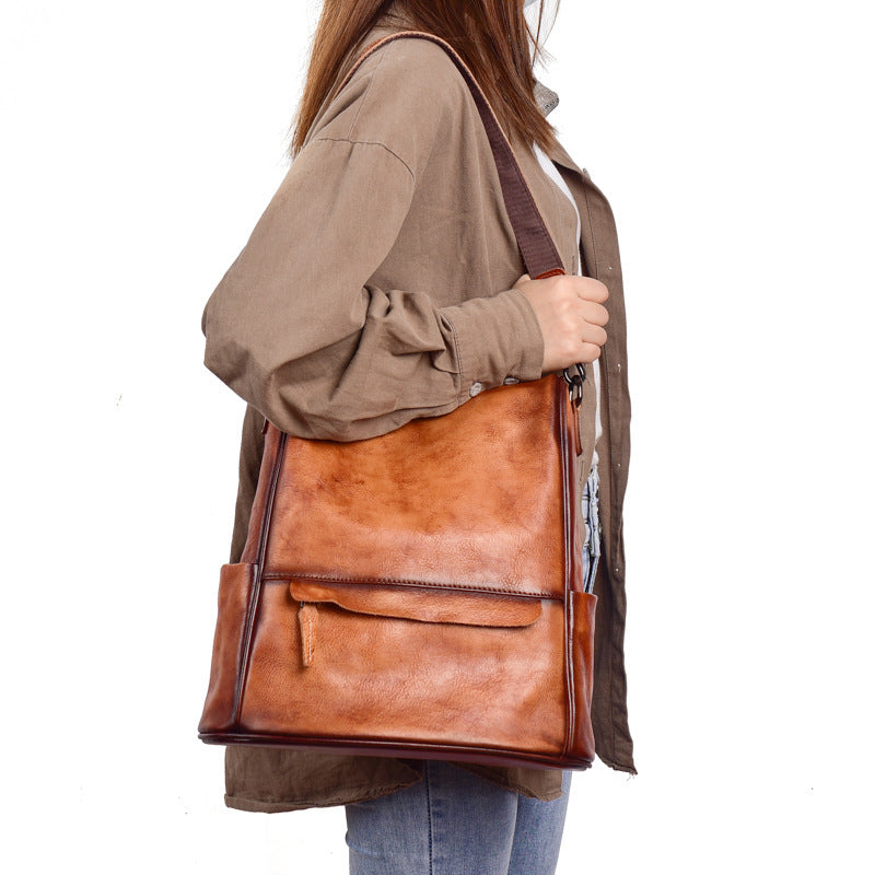 Genuine Leather Anti-Theft Travel Backpack