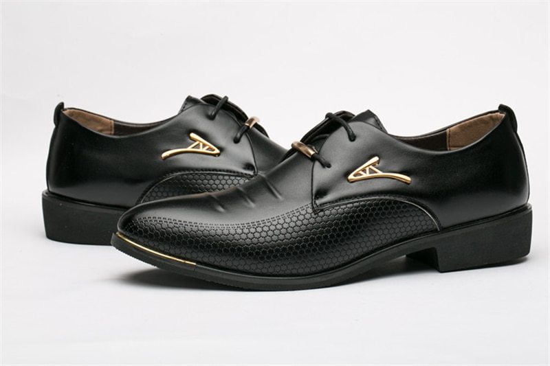 Luxury Patent Leather Brand Classic Wedding Oxford Pointed Toe Dress Shoes