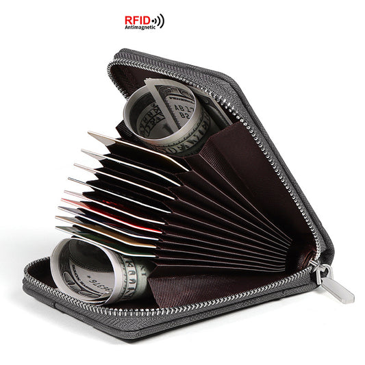 RFID Zipper Large Capacity Certificate Credit Multi Card