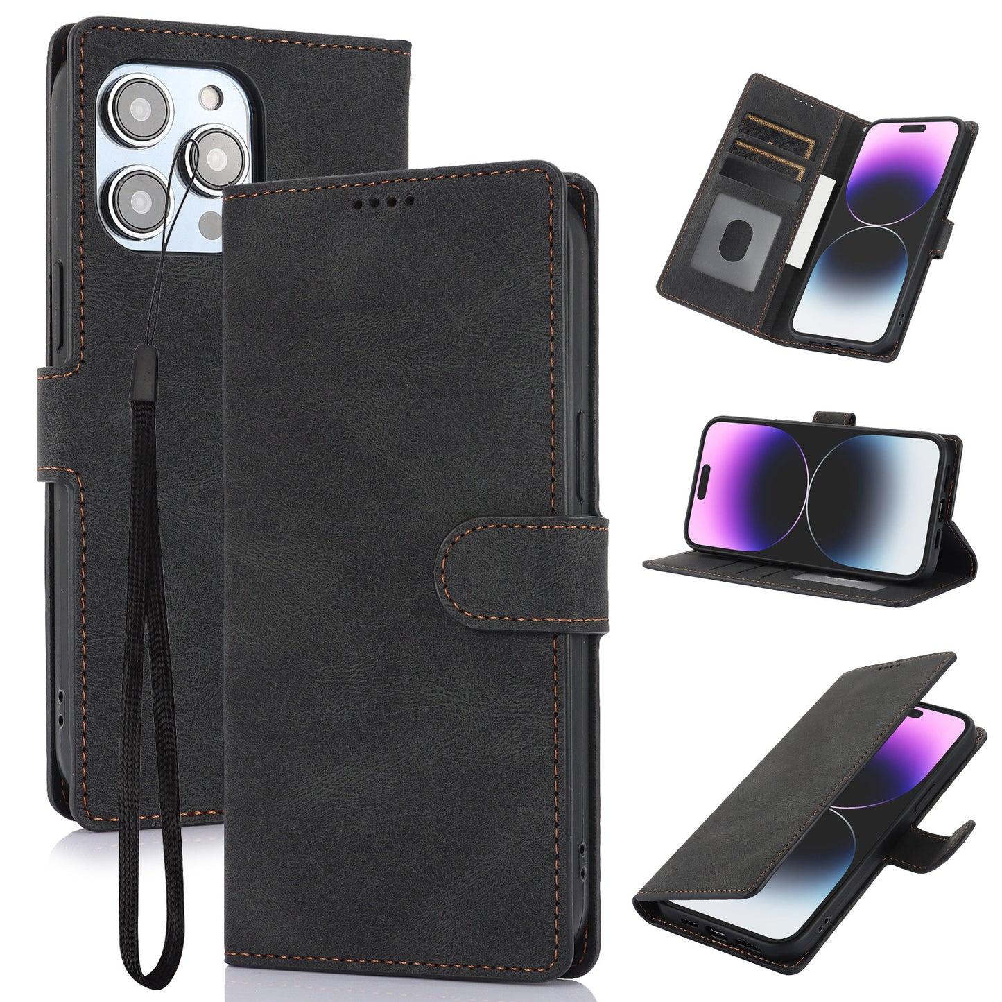 iPhone FE Wallet Style Anti Drop Leather Case