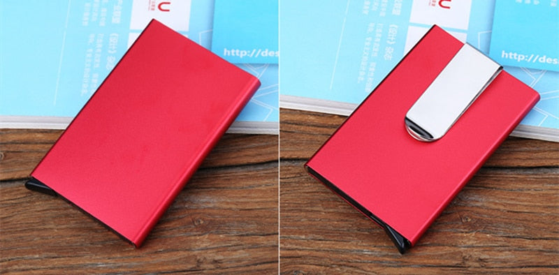 RFID Buisness Card Holder Carbon Fiber Wallet Automatic Case