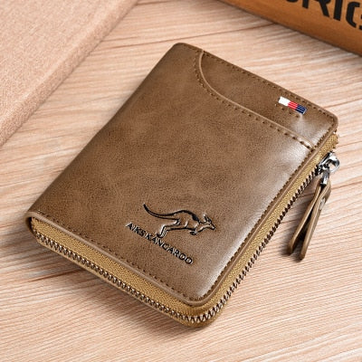 Leather Fashion Short Desigh Zipper Card Holder Purse Solid Coin Pocket