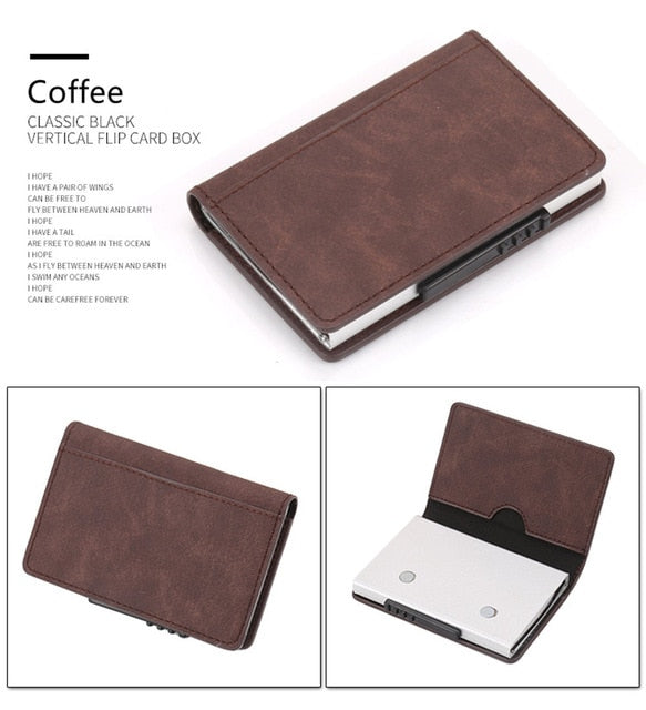 RFID Blocking Leather Card Holder Credit Card Wallet