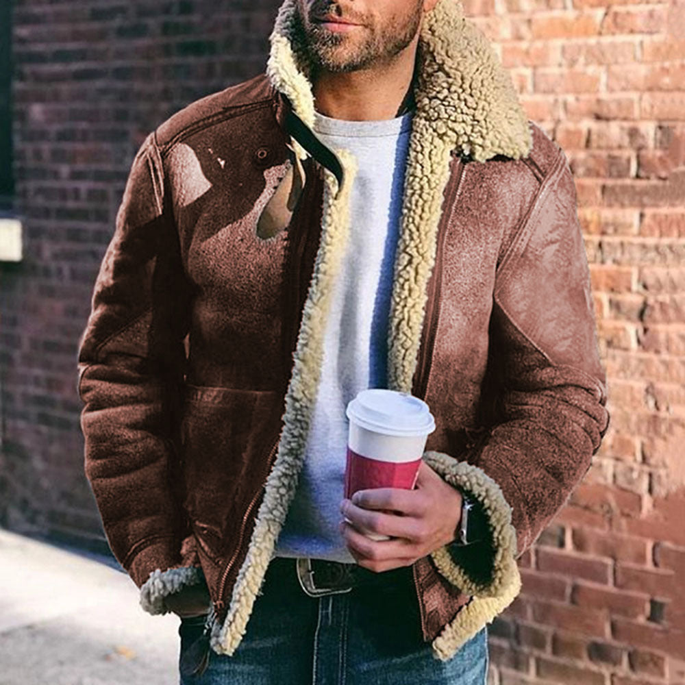 Faux Leather Velvet Jacket