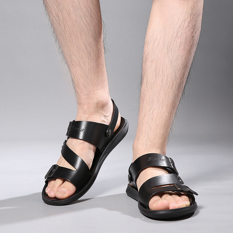 Cool Breathable Leather Beach and Travel Driving Sandals