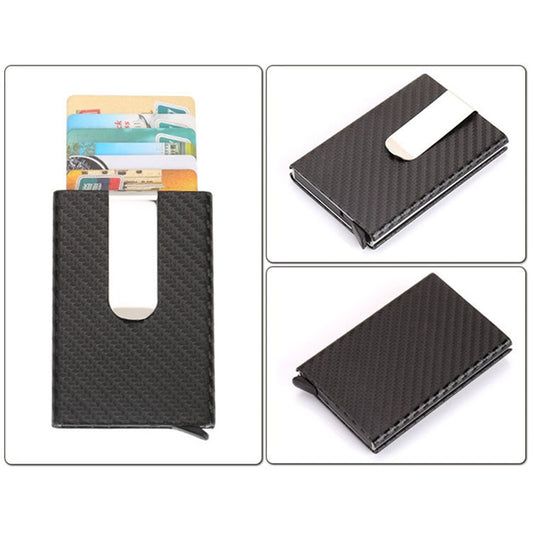 RFID Buisness Card Holder Carbon Fiber Wallet Automatic Case