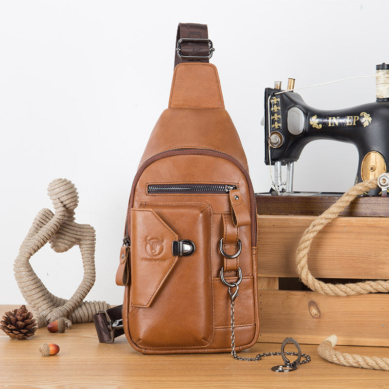 Genuine Leather Chest Shoulder Messenger Bags