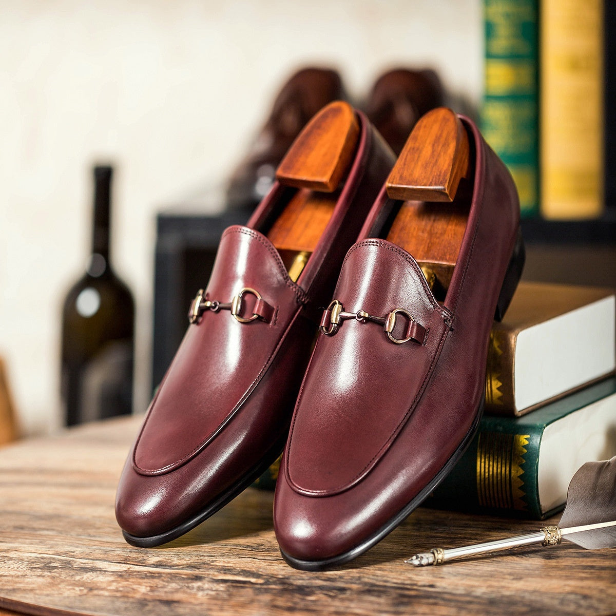 Horse bit Leather Shoes Round Toe Casual