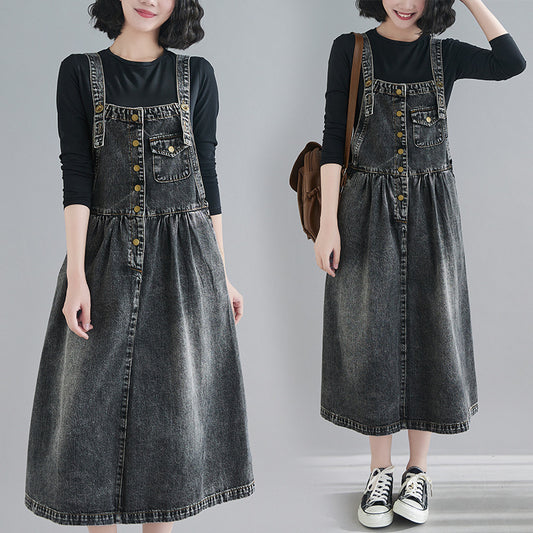 Denim Suspender Dress