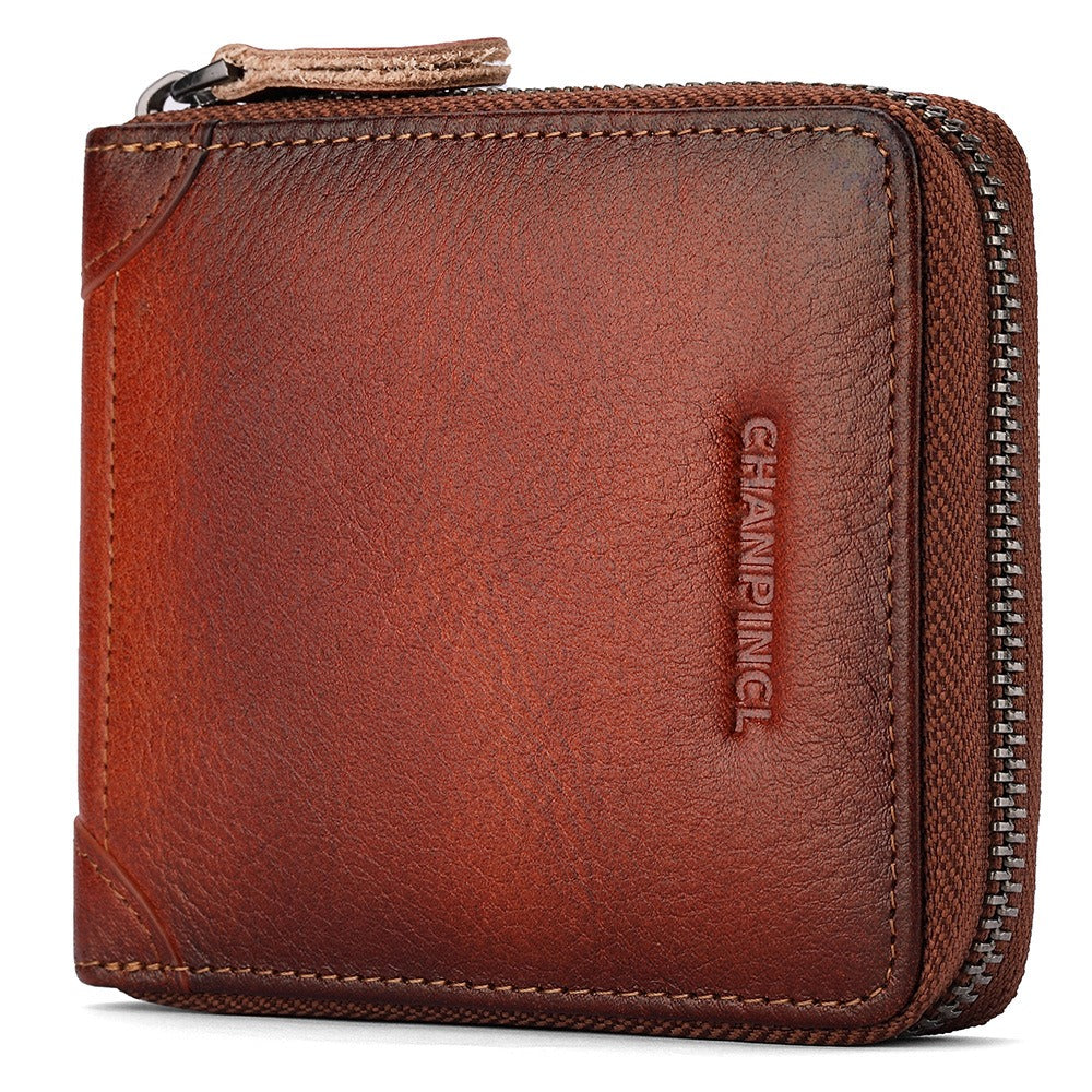 Leather Zero Horizontal Multi-Function Zipper Wallet