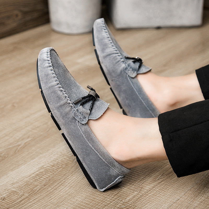 Leather Frosted Casual Flat Shoes