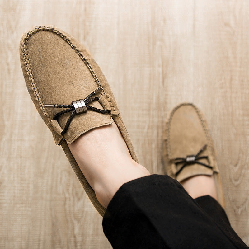 Leather Frosted Casual Flat Shoes