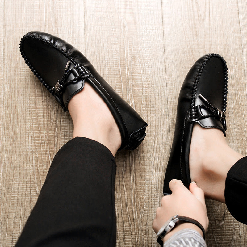 Leather Frosted Casual Flat Shoes