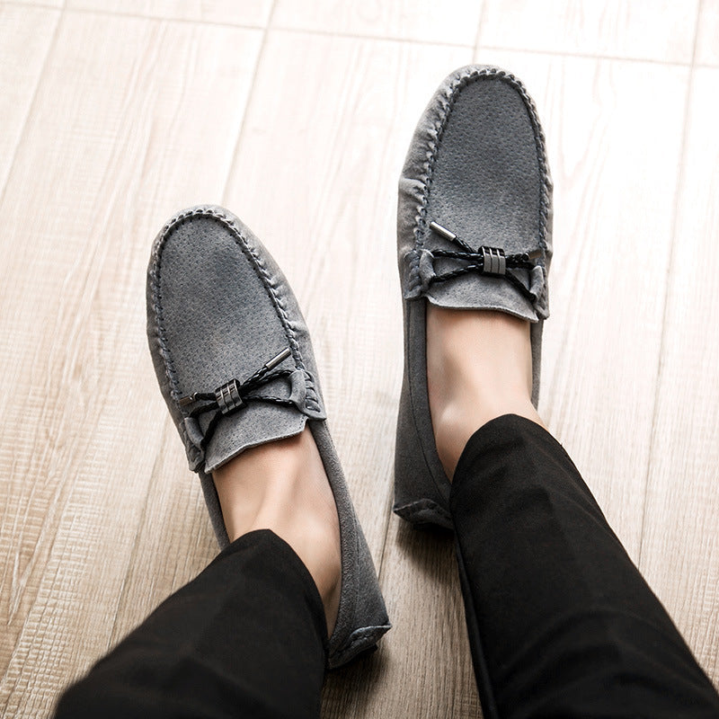 Leather Frosted Casual Flat Shoes