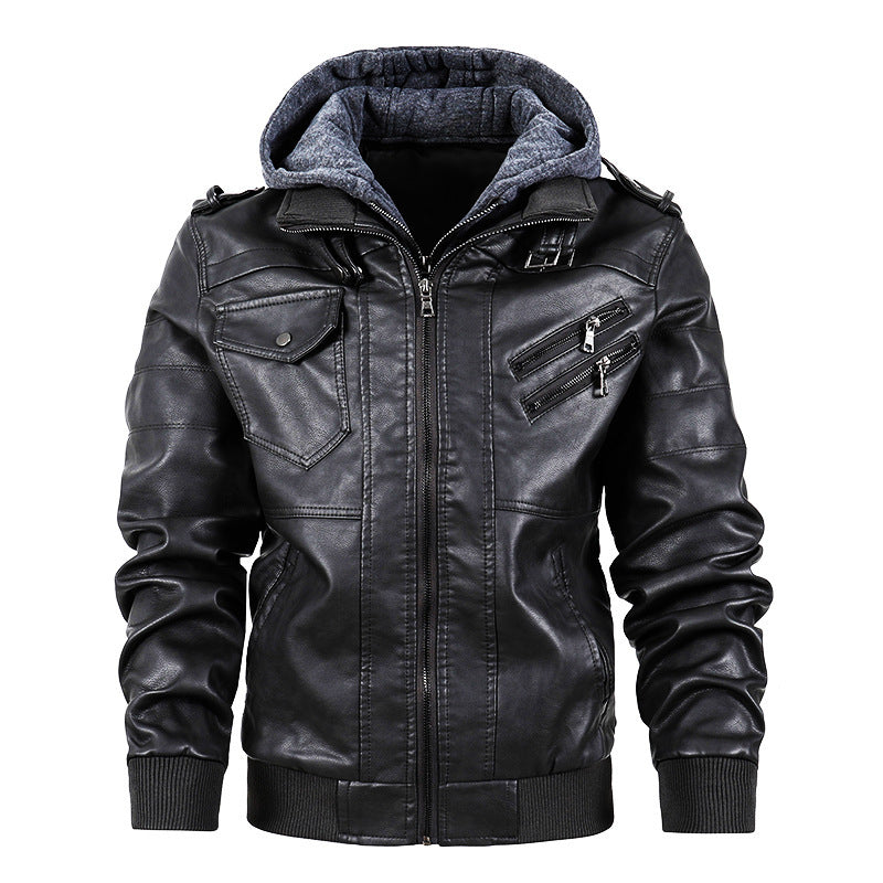 Motorcycle Leather Jacket Stand Collar
