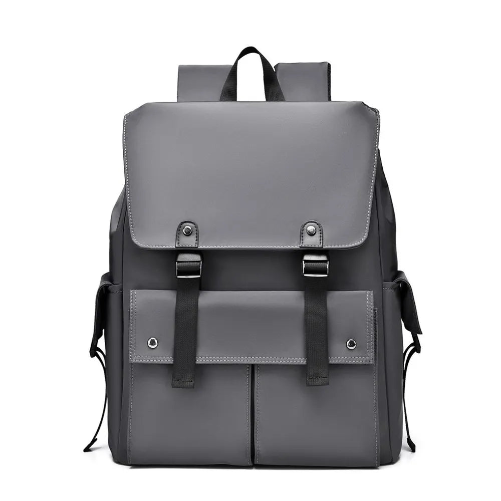 Multi-Pockets Leather Adjustable Backpack