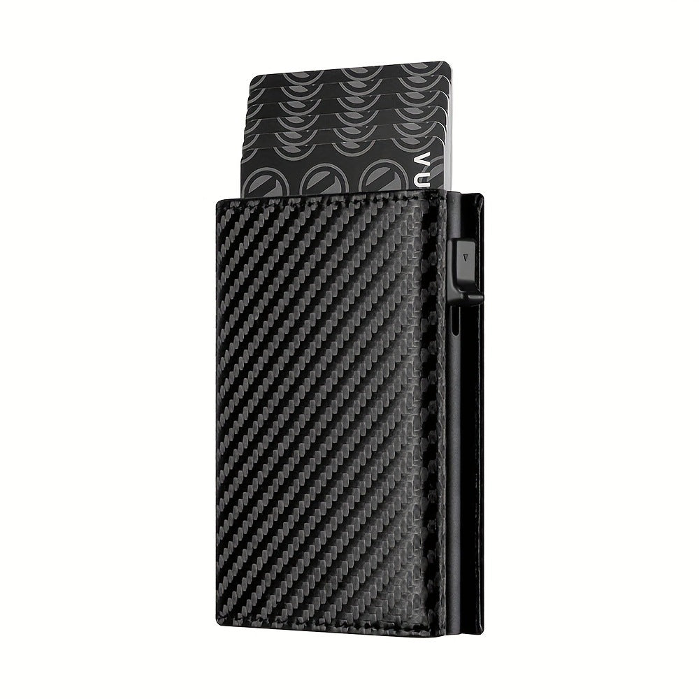 Leather Carbon Fiber Magnetic Card Clip RFID