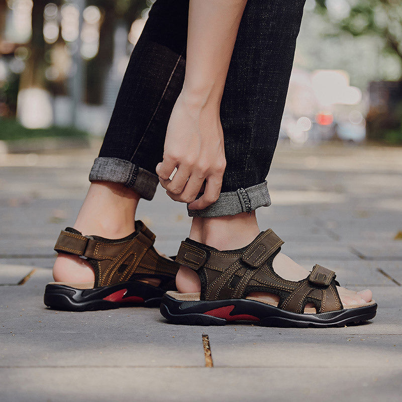 Outdoor Travel Leather Beach Roman Sandals