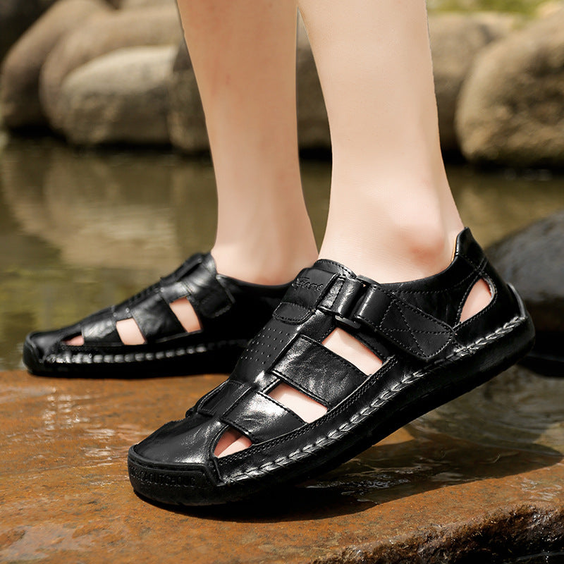 Handmade Stitching Leather Casual Beach Sandals