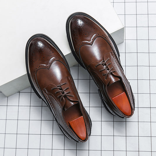 Spring And Autumn Brogue Business Formal Leather Shoes
