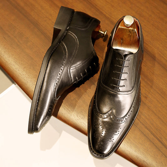 Leather Rubber Sole Oxford Shoes